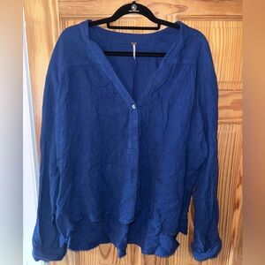 Free People Navy Blouse